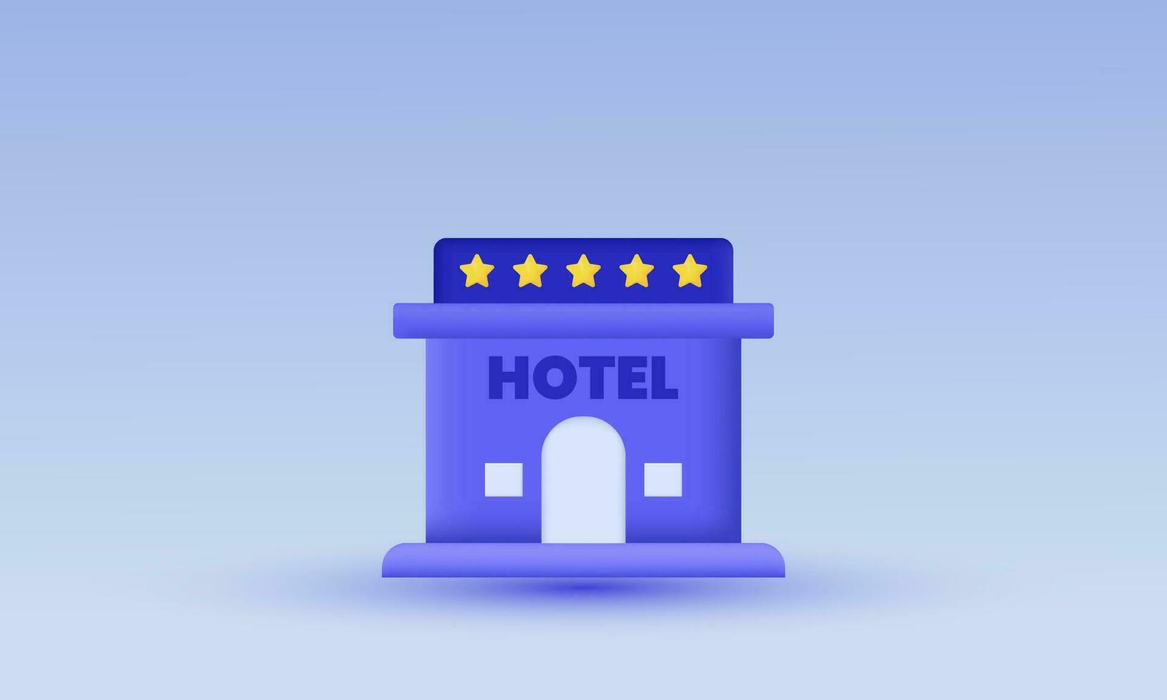 illustration lila söt hotell tillfällig vektor ikon 3d symboler isolerat på bakgrund