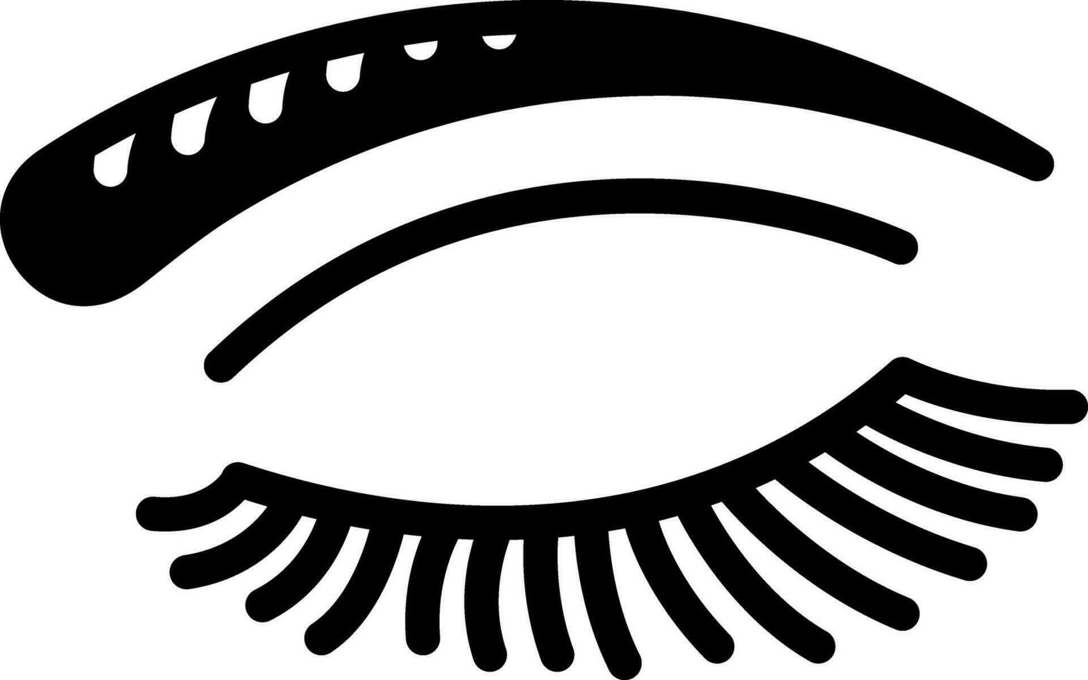 fast ikon för öga fransarna panna vektor