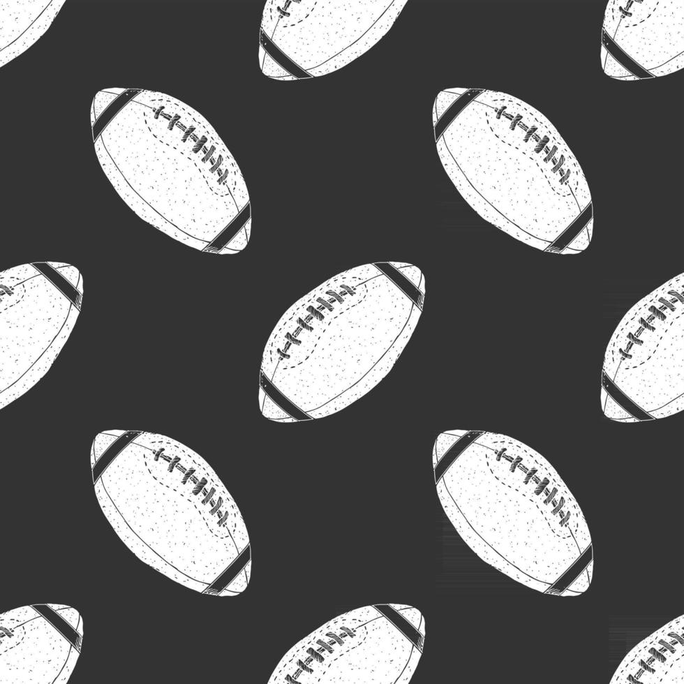 fotboll, rugby boll sömlösa mönster handritad skiss, vektorillustration vektor