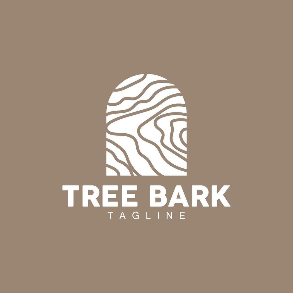 träd bark logotyp, trä träd enkel textur vektor design, symbol illustration