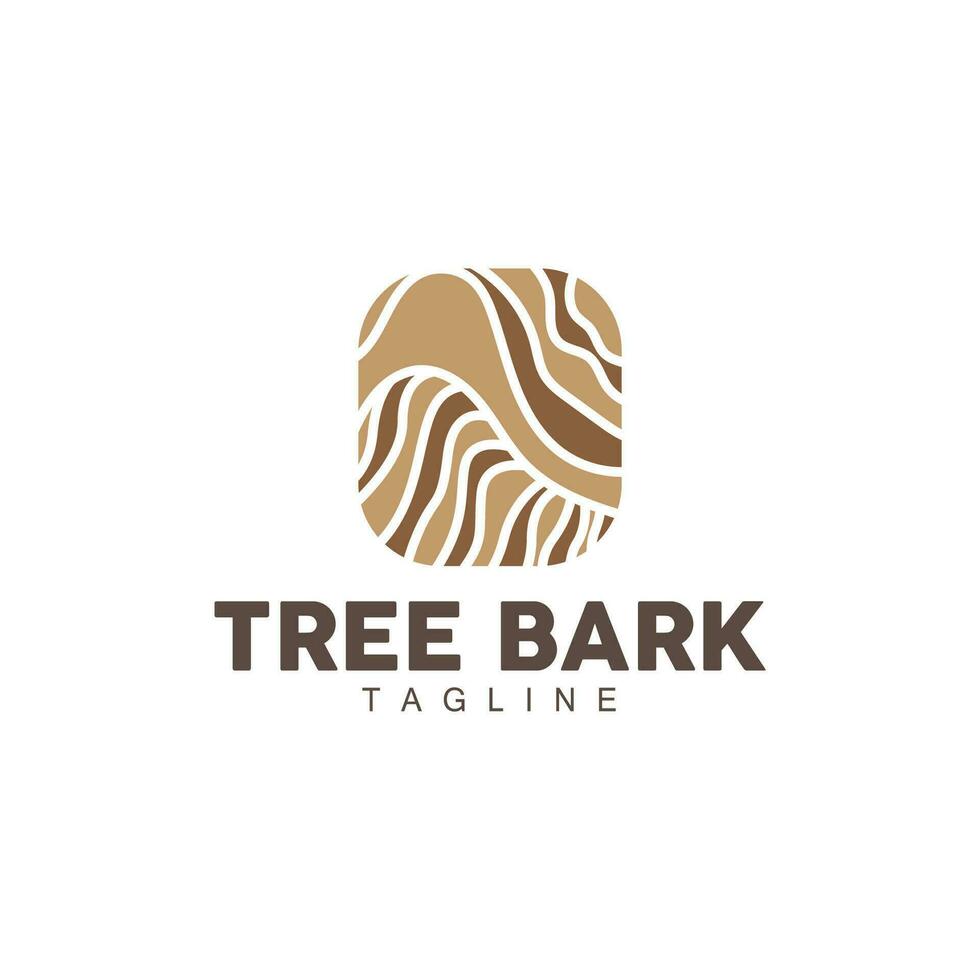 träd bark logotyp, trä träd enkel textur vektor design, symbol illustration