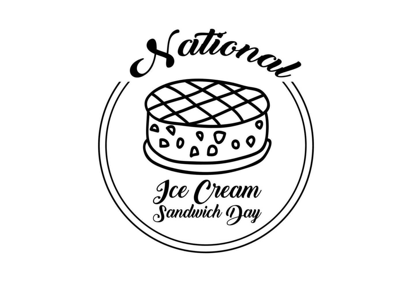 National Eis Sahne Sandwich Tag vektor