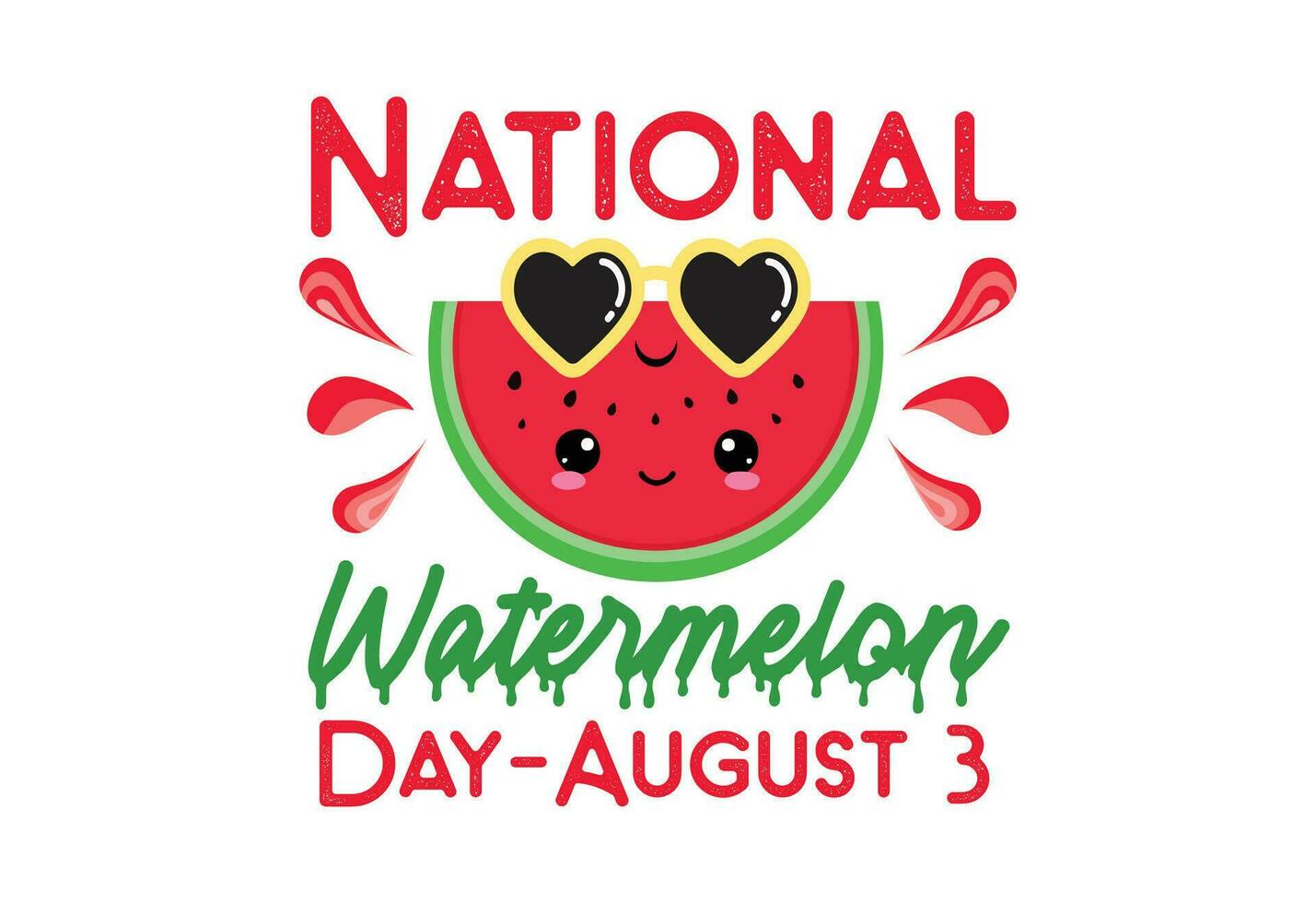 National Wassermelone Tag August 3, Wassermelone Tag vektor