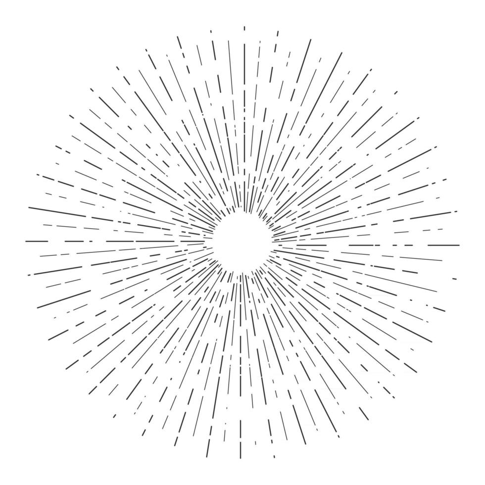 Retro-Sonnenexplosionen, Vintage strahlende Sonnenstrahlen Form für Logo, Etiketten oder Embleme und Typografie-Dekorationsvorlagen-Vektorillustration vector