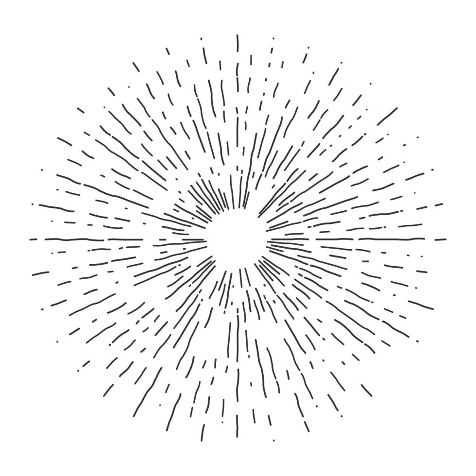 Retro-Sonnenexplosionen, Vintage strahlende Sonnenstrahlen Form für Logo, Etiketten oder Embleme und Typografie-Dekorationsvorlagen-Vektorillustration vector