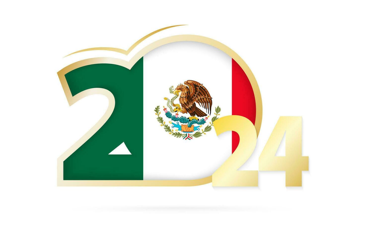 år 2024 med mexico flagga mönster. vektor