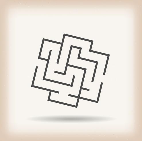 Maze Symbol On Vintage Hintergrund vektor