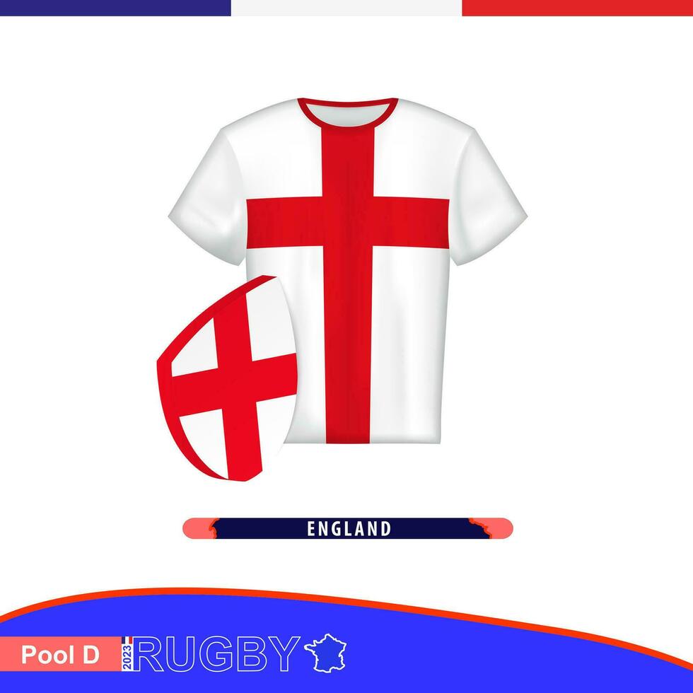 Rugby Jersey von England National Mannschaft mit Flagge. vektor