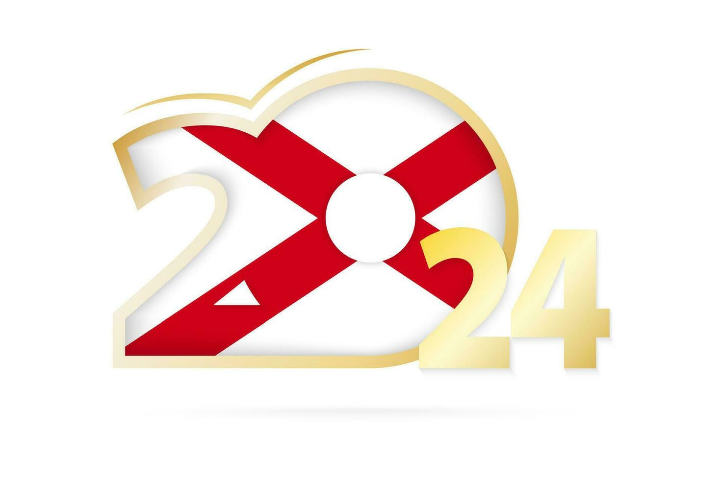 Jahr 2024 mit Alabama Flagge Muster. vektor