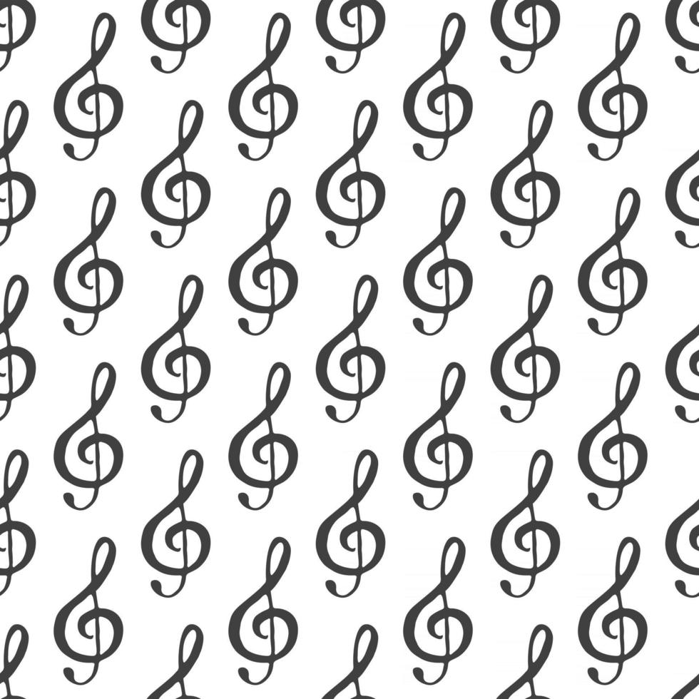 nahtlose Mustervektorillustration der Musiknote. handgezeichnete skizzierte Doodle-Musiknotensymbole vektor