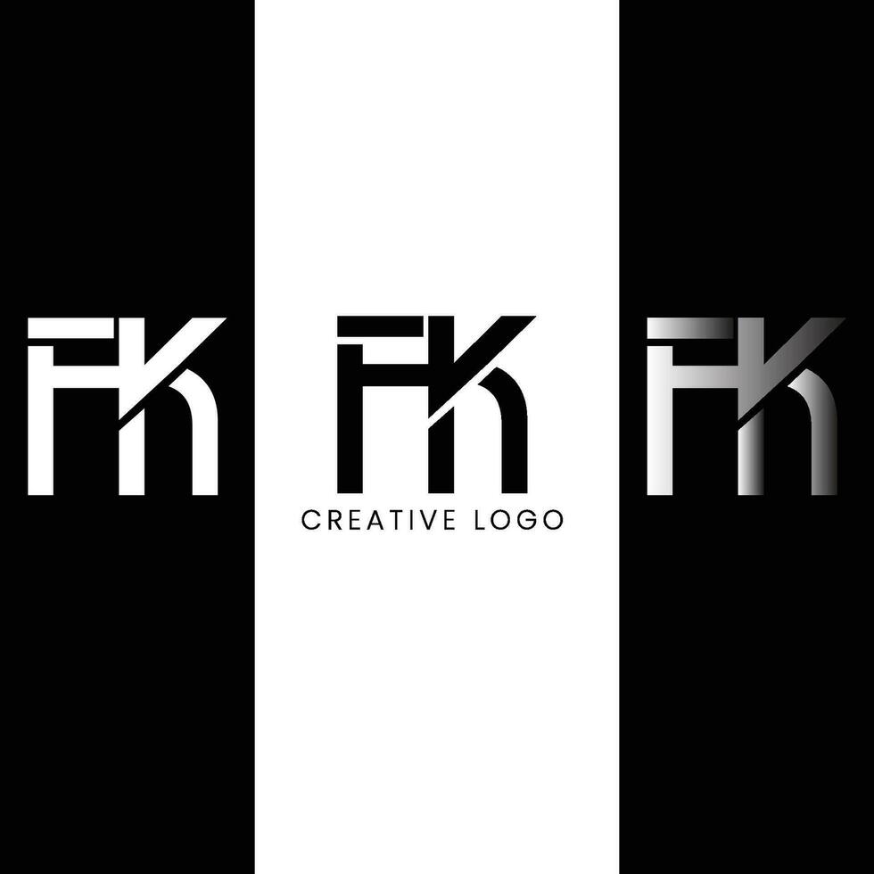 fk första brev logotyp design vektor