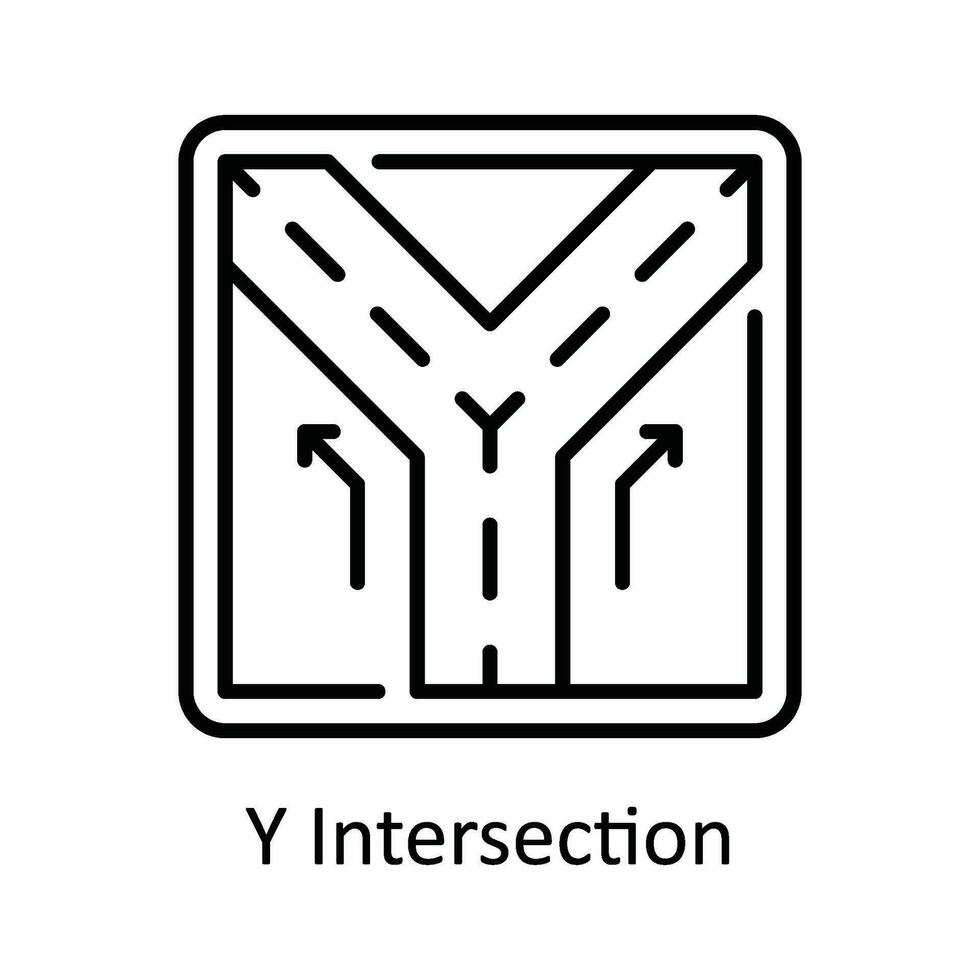 y Überschneidung Vektor Gliederung Symbol Design Illustration. Karte und Navigation Symbol auf Weiß Hintergrund eps 10 Datei