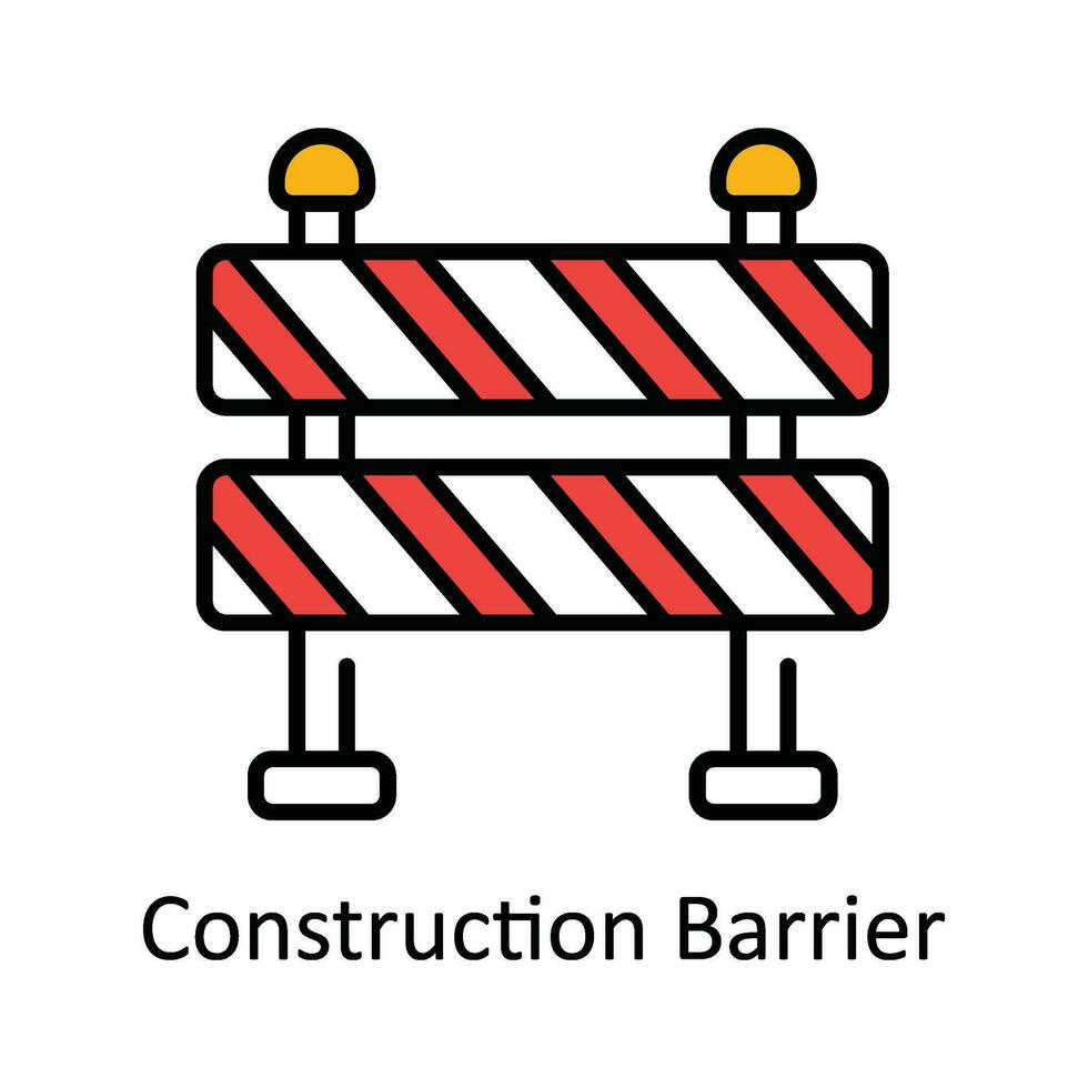 konstruktion barriär vektor fylla översikt ikon design illustration. Hem reparera och underhåll symbol på vit bakgrund eps 10 fil