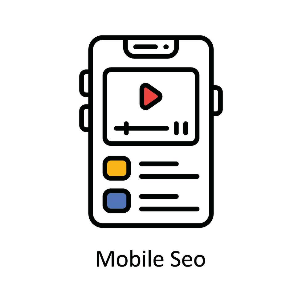 mobil seo vektor fylla översikt ikon design illustration. digital marknadsföring symbol på vit bakgrund eps 10 fil