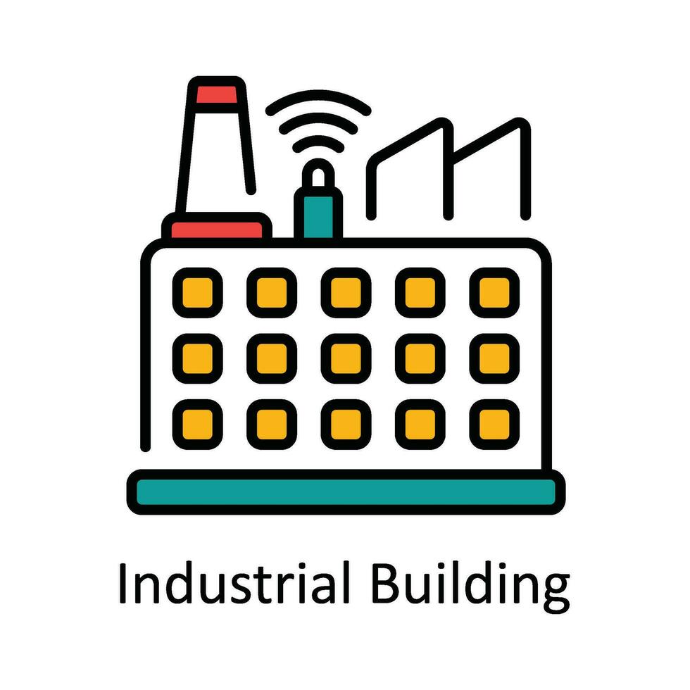 industriell Gebäude Vektor füllen Gliederung Symbol Design Illustration. Clever Branchen Symbol auf Weiß Hintergrund eps 10 Datei