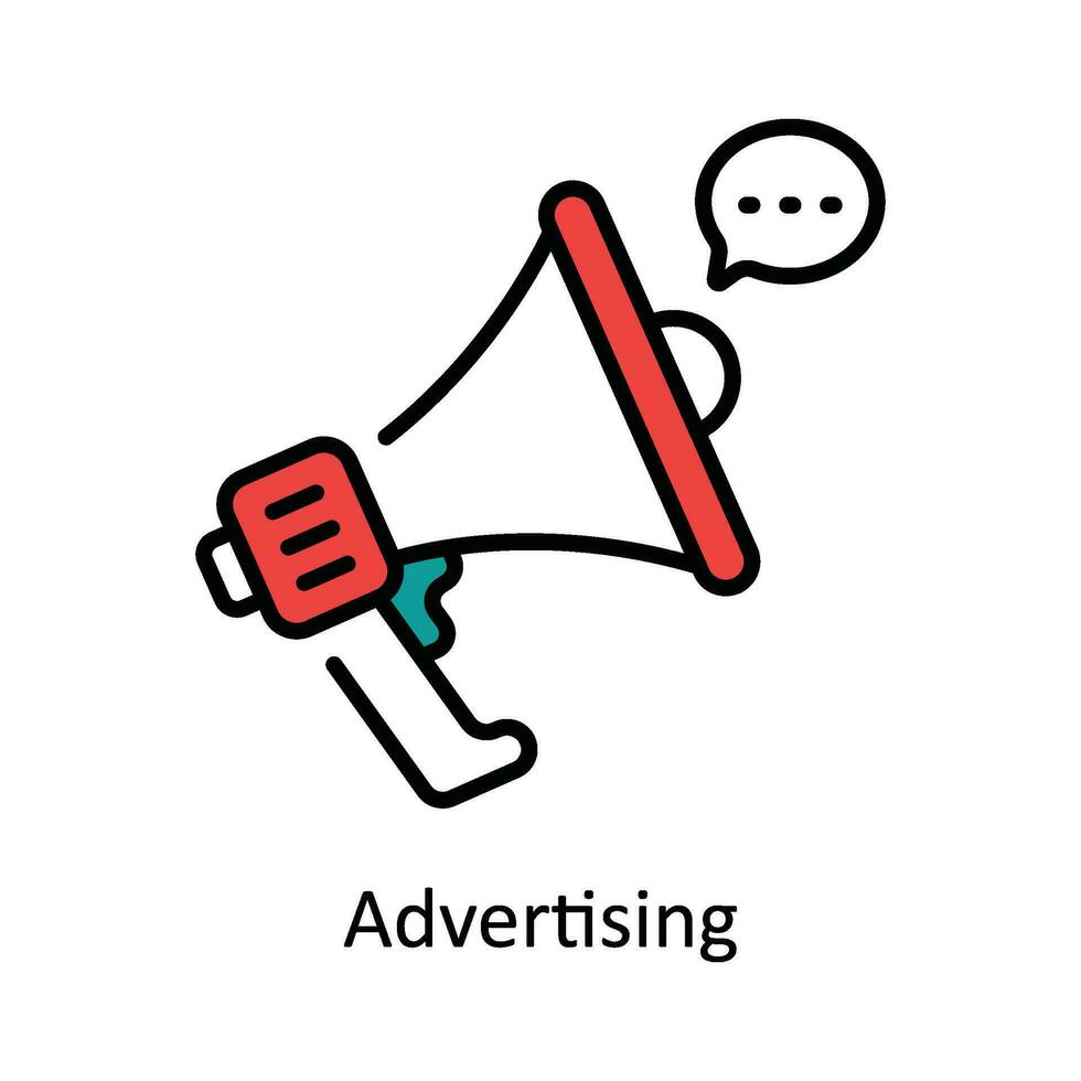 reklam vektor fylla översikt ikon design illustration. digital marknadsföring symbol på vit bakgrund eps 10 fil