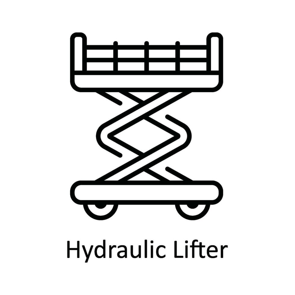 hydraulisch Heber Vektor Gliederung Symbol Design Illustration. Zuhause Reparatur und Instandhaltung Symbol auf Weiß Hintergrund eps 10 Datei