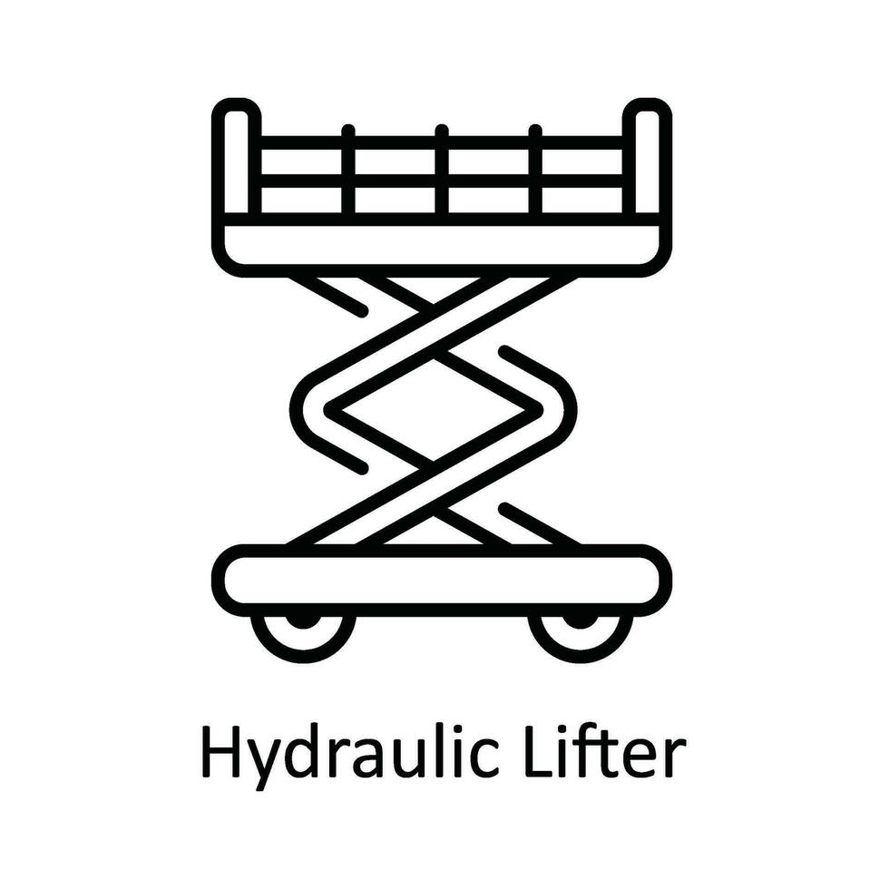 hydraulisk lyftaren vektor översikt ikon design illustration. Hem reparera och underhåll symbol på vit bakgrund eps 10 fil