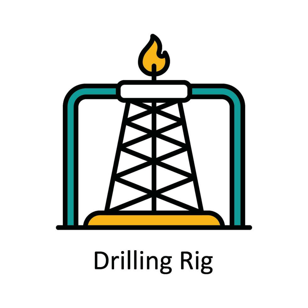 Bohren rig Vektor füllen Gliederung Symbol Design Illustration. Clever Branchen Symbol auf Weiß Hintergrund eps 10 Datei