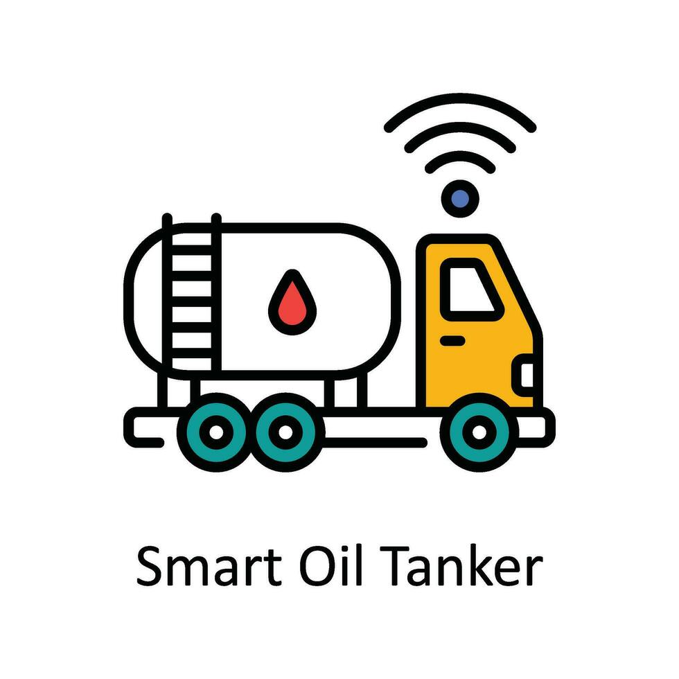 Clever Öl Tanker Vektor füllen Gliederung Symbol Design Illustration. Clever Branchen Symbol auf Weiß Hintergrund eps 10 Datei