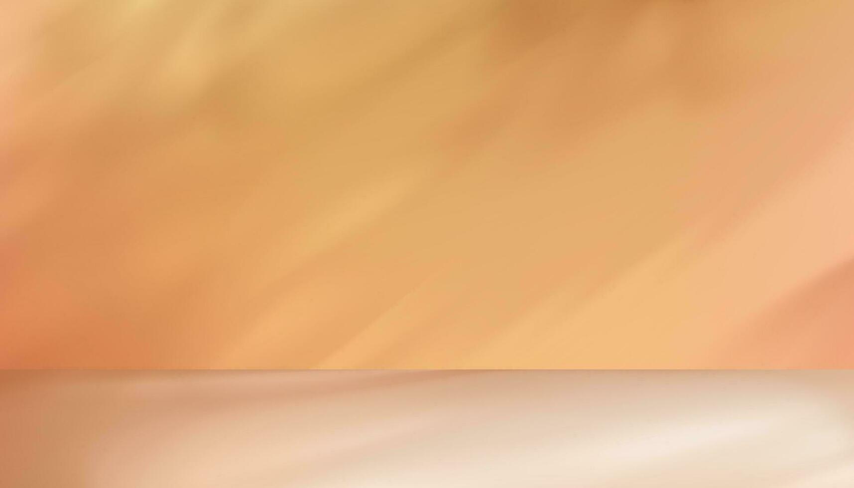 3d Beige Studio Hintergrund Anzeige mit Schatten Blätter auf Zement Mauer Zimmer, durchsichtig Sanft Licht zum Geäst Blatt, Konzept zum kosmetisch Produkt Präsentation, Verkauf, online Geschäft im Herbst Herbst Jahreszeit vektor