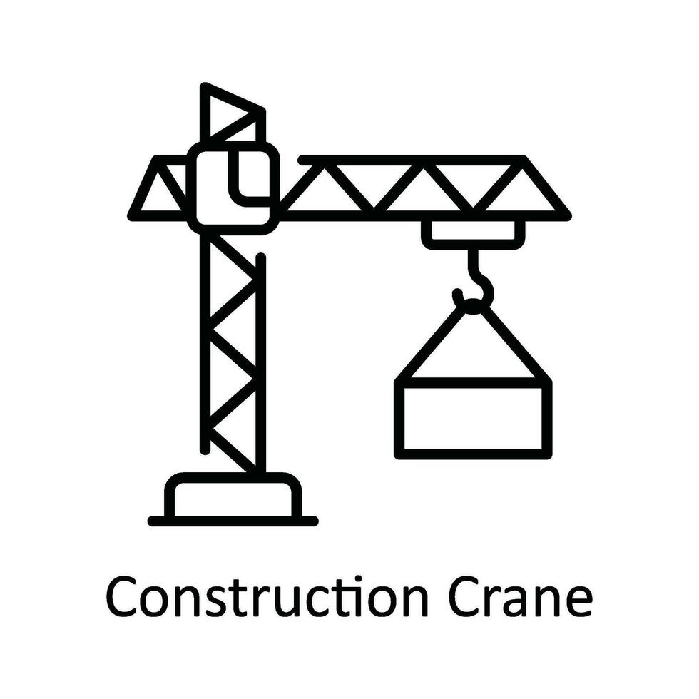 Konstruktion Kran Vektor Gliederung Symbol Design Illustration. Zuhause Reparatur und Instandhaltung Symbol auf Weiß Hintergrund eps 10 Datei