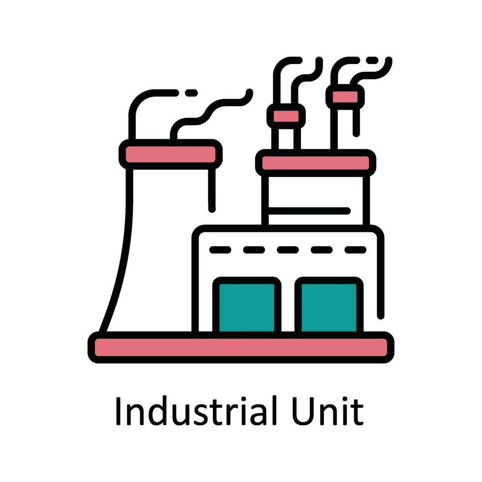 industriell enhet vektor fylla översikt ikon design illustration. smart industrier symbol på vit bakgrund eps 10 fil