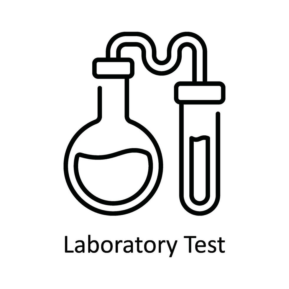 Labor Prüfung Vektor Gliederung Symbol Design Illustration. Clever Branchen Symbol auf Weiß Hintergrund eps 10 Datei