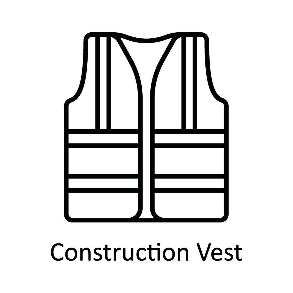 Konstruktion Weste Vektor Gliederung Symbol Design Illustration. Zuhause Reparatur und Instandhaltung Symbol auf Weiß Hintergrund eps 10 Datei