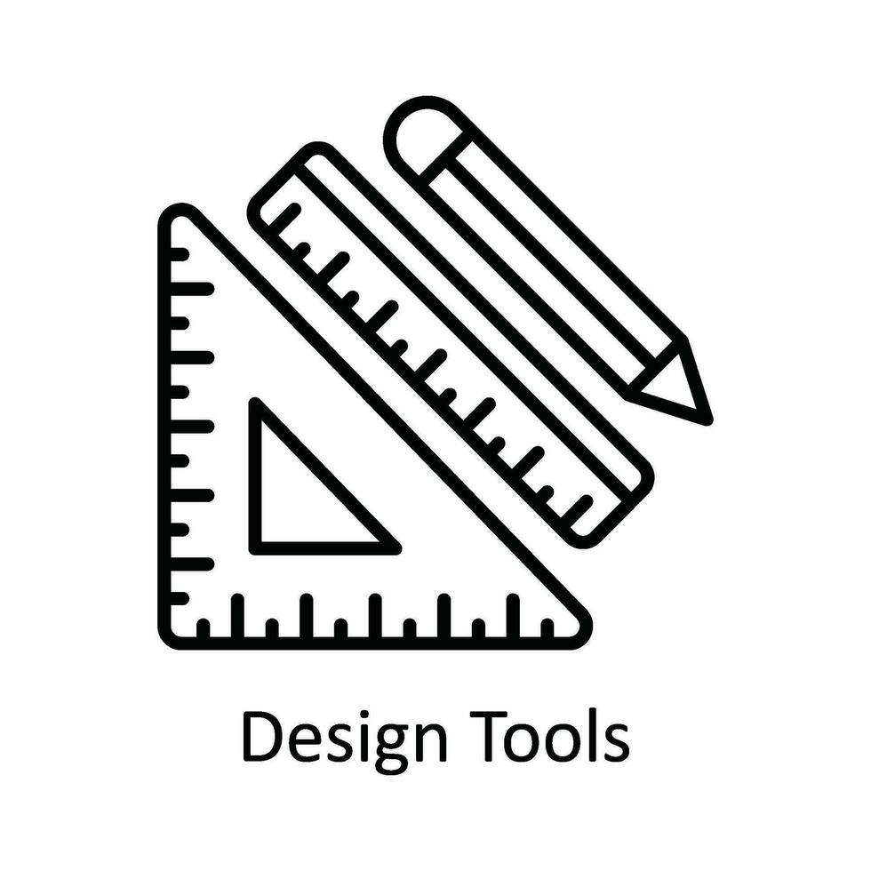 design verktyg vektor översikt ikon design illustration. smart industrier symbol på vit bakgrund eps 10 fil