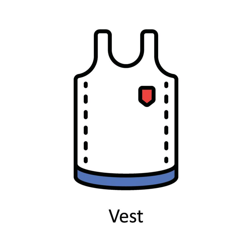 väst vektor fylla översikt ikon design illustration. resa och hotell symbol på vit bakgrund eps 10 fil