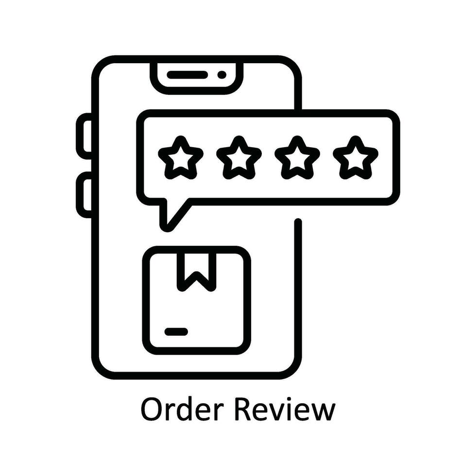 beställa recension vektor översikt ikon design illustration. produkt förvaltning symbol på vit bakgrund eps 10 fil