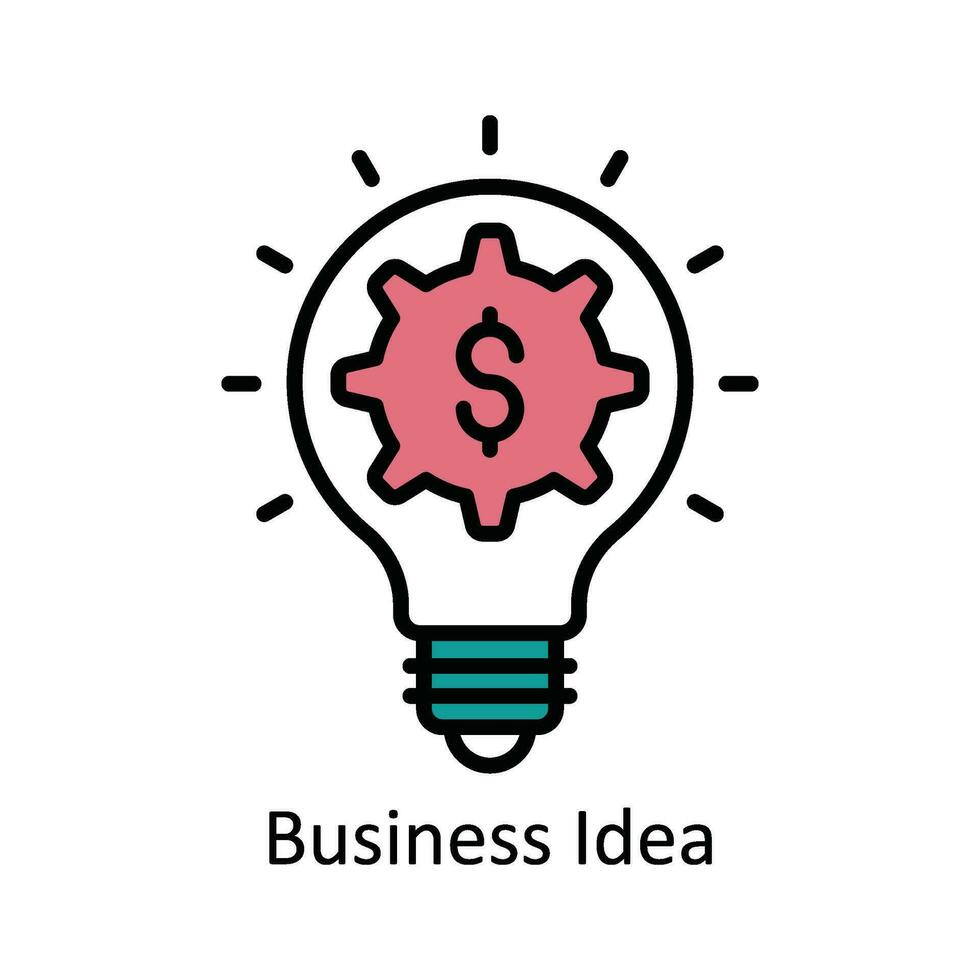 Geschäft Idee Vektor füllen Gliederung Symbol Design Illustration. Produkt Verwaltung Symbol auf Weiß Hintergrund eps 10 Datei