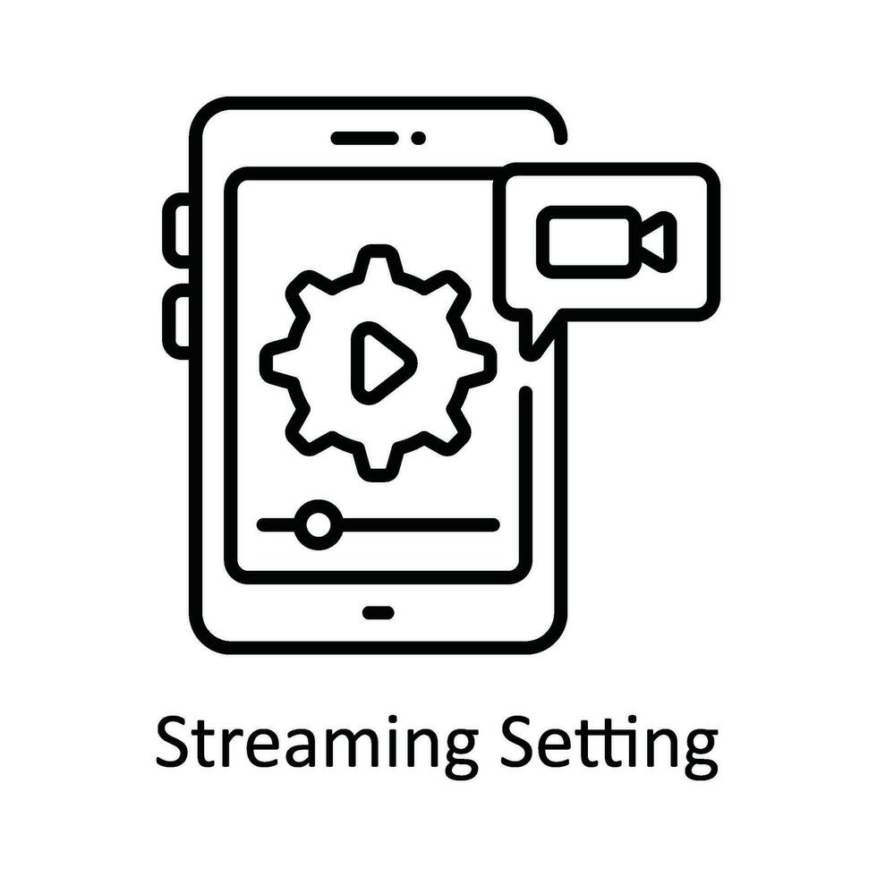 Streaming Rahmen Vektor Gliederung Symbol Design Illustration. online Streaming Symbol auf Weiß Hintergrund eps 10 Datei