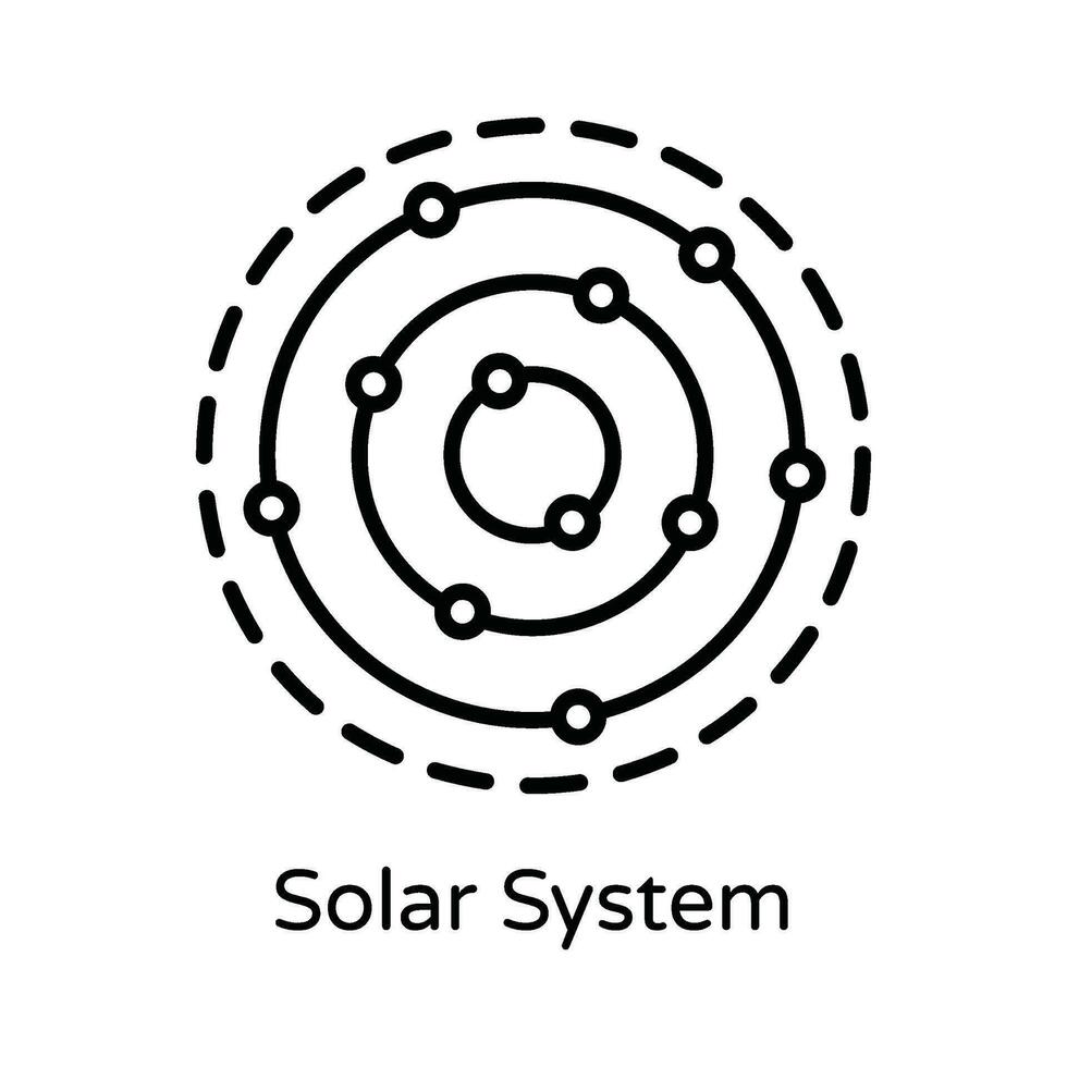 Solar- System Vektor Gliederung Symbol Design Illustration. Astrologie und Tierkreis Zeichen Symbol auf Weiß Hintergrund eps 10 Datei