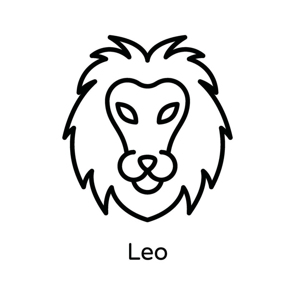 leo vektor översikt ikon design illustration. astrologi och zodiaken tecken symbol på vit bakgrund eps 10 fil