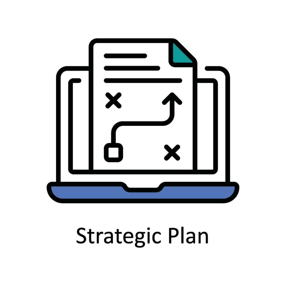 strategisk planen vektor fylla översikt ikon design illustration. produkt förvaltning symbol på vit bakgrund eps 10 fil