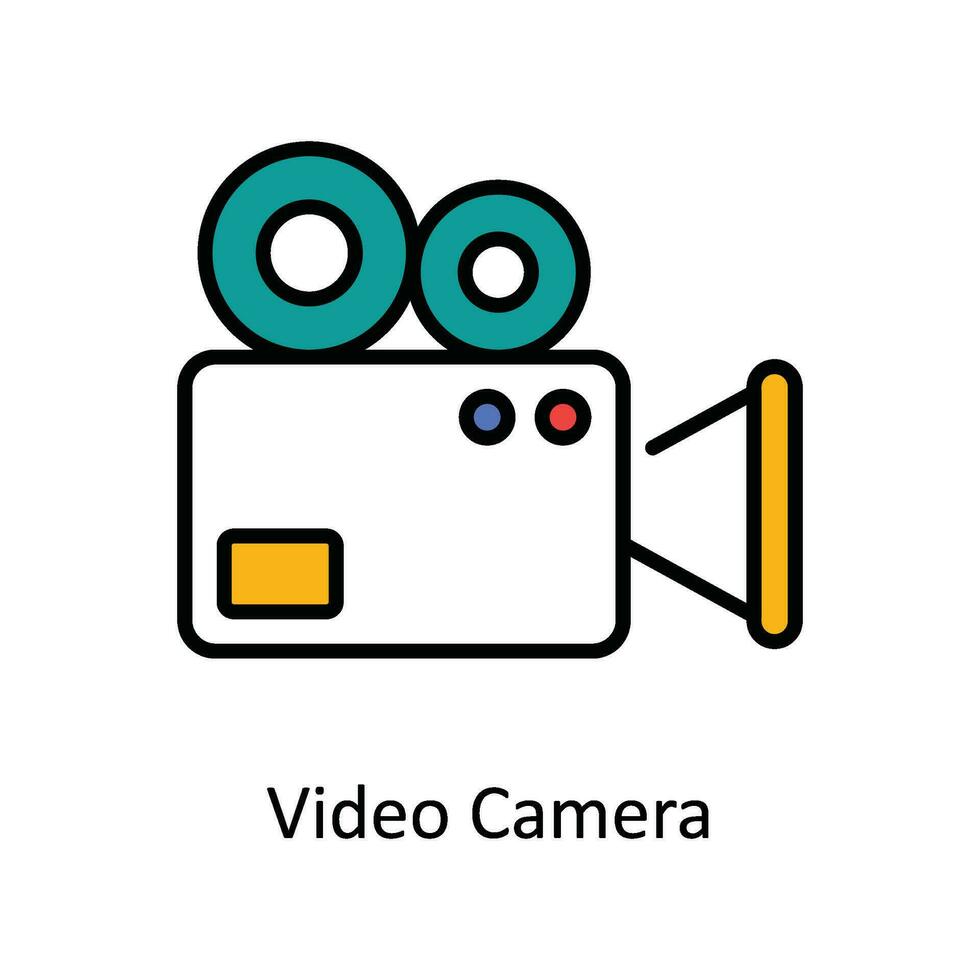 Video Kamera Vektor füllen Gliederung Symbol Design Illustration. Reise und Hotel Symbol auf Weiß Hintergrund eps 10 Datei
