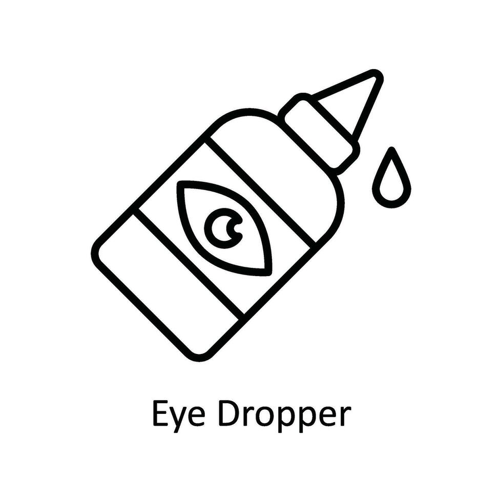 öga dropper vektor översikt ikon design illustration. apotek symbol på vit bakgrund eps 10 fil