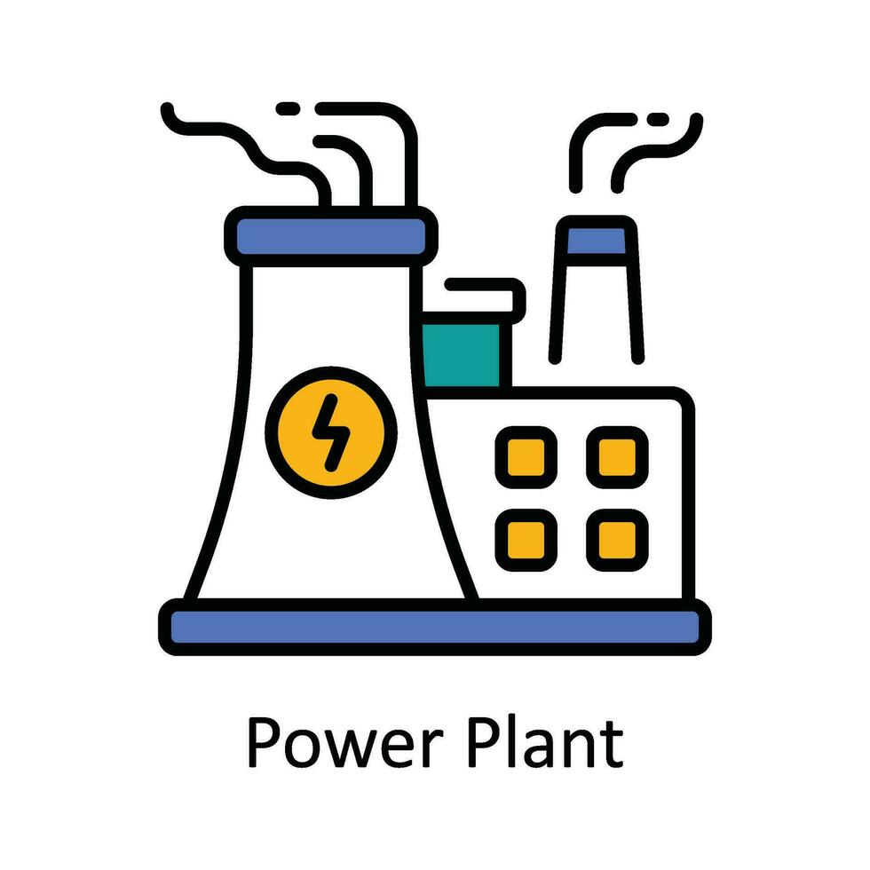 kraft växt vektor fylla översikt ikon design illustration. smart industrier symbol på vit bakgrund eps 10 fil