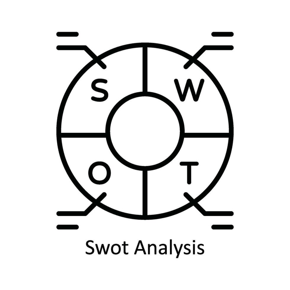 büffeln Analyse Vektor Gliederung Symbol Design Illustration. Produkt Verwaltung Symbol auf Weiß Hintergrund eps 10 Datei