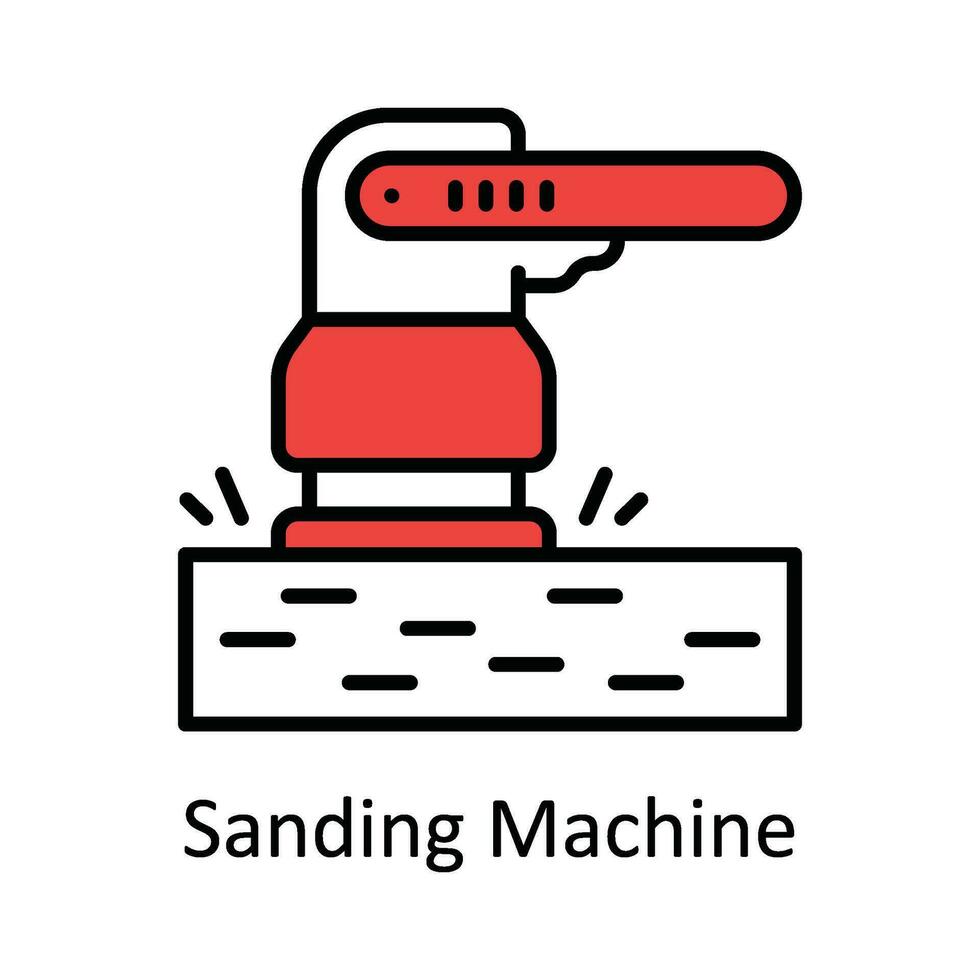 Schleifen Maschine Vektor füllen Gliederung Symbol Design Illustration. Zuhause Reparatur und Instandhaltung Symbol auf Weiß Hintergrund eps 10 Datei
