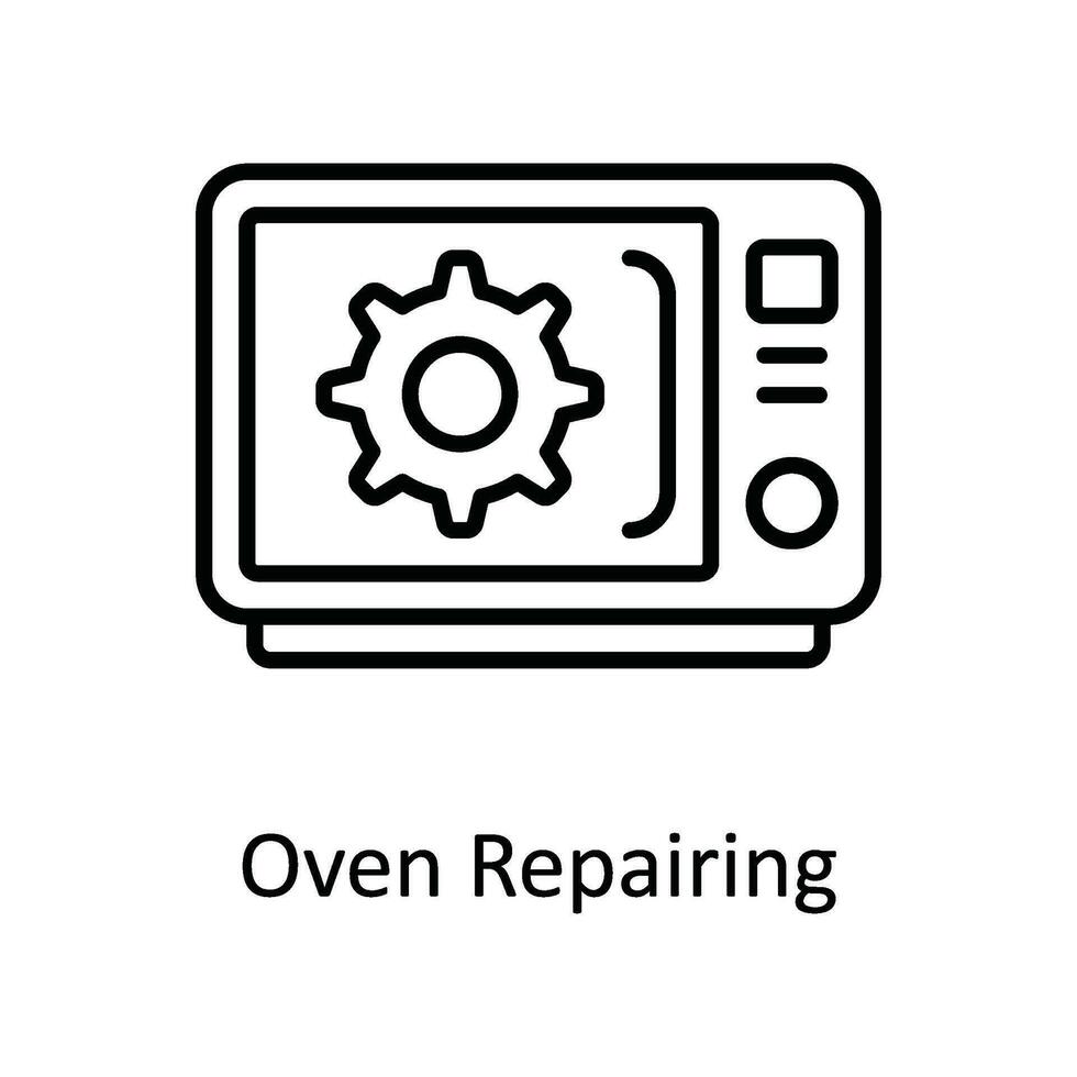 ugn reparation vektor översikt ikon design illustration. Hem reparera och underhåll symbol på vit bakgrund eps 10 fil