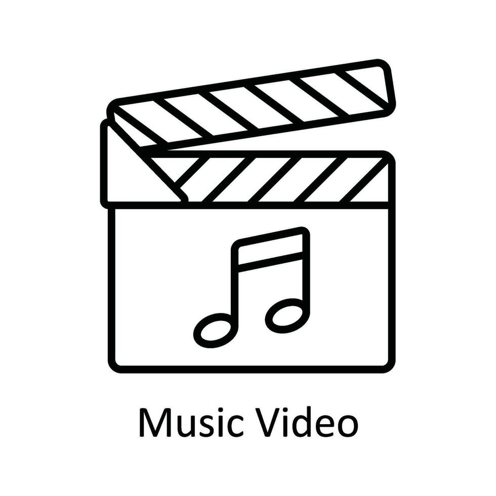 Musik- Video Vektor Gliederung Symbol Design Illustration. online Streaming Symbol auf Weiß Hintergrund eps 10 Datei