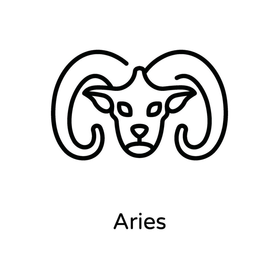 aries vektor översikt ikon design illustration. astrologi och zodiaken tecken symbol på vit bakgrund eps 10 fil
