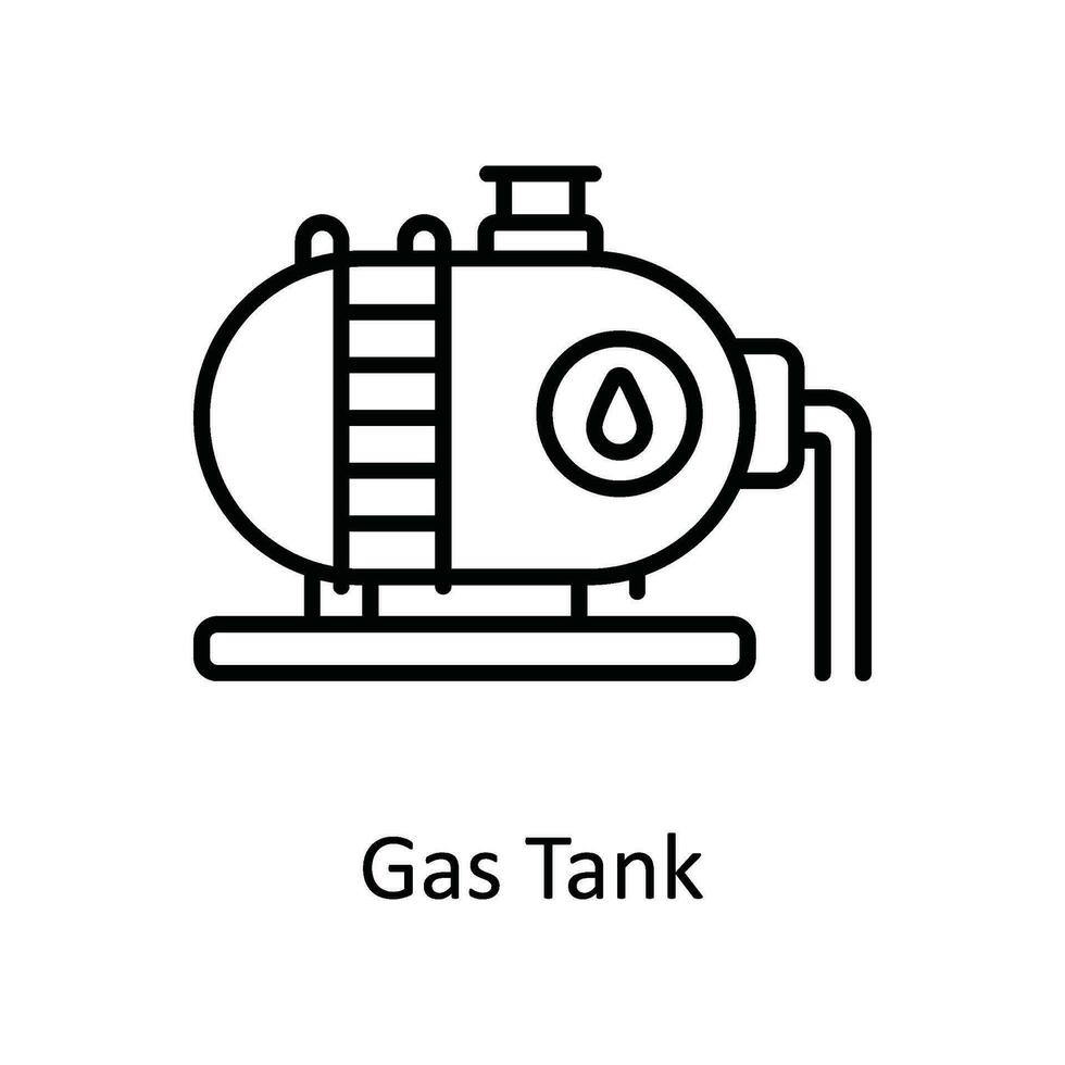 gas tank vektor översikt ikon design illustration. smart industrier symbol på vit bakgrund eps 10 fil