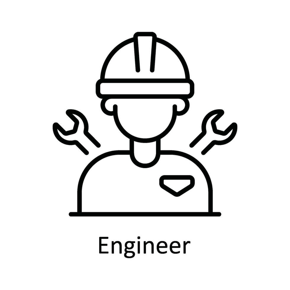 ingenjör vektor översikt ikon design illustration. smart industrier symbol på vit bakgrund eps 10 fil
