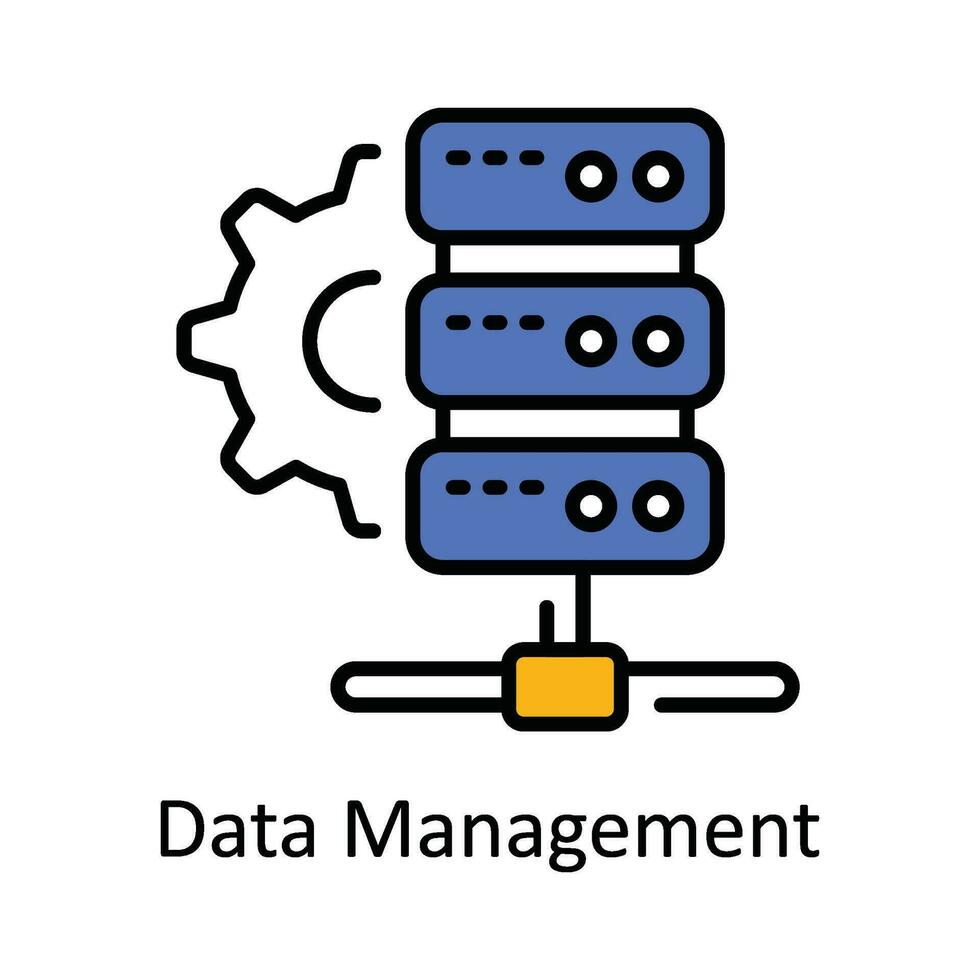 Daten Verwaltung Vektor füllen Gliederung Symbol Design Illustration. Clever Branchen Symbol auf Weiß Hintergrund eps 10 Datei