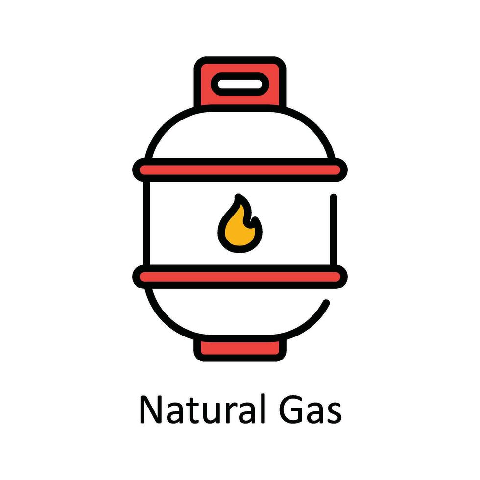 naturlig gas vektor fylla översikt ikon design illustration. smart industrier symbol på vit bakgrund eps 10 fil