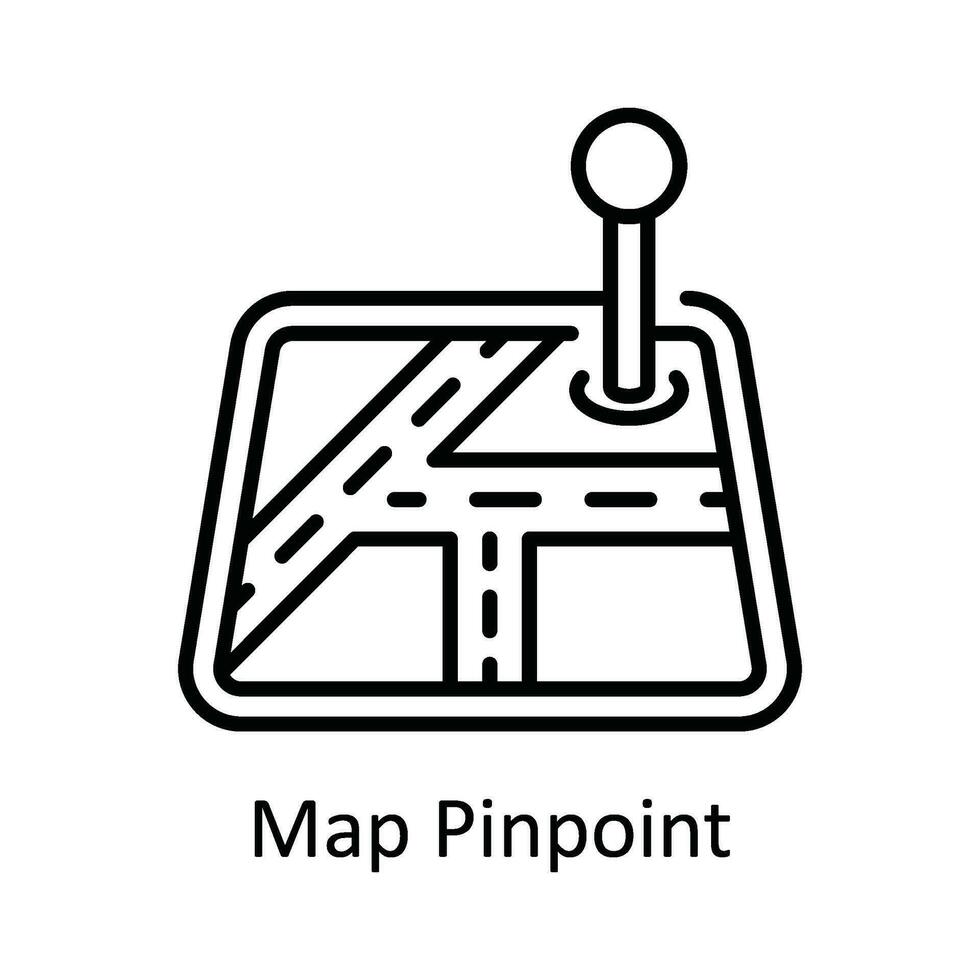 Karta precisera vektor översikt ikon design illustration. Karta och navigering symbol på vit bakgrund eps 10 fil